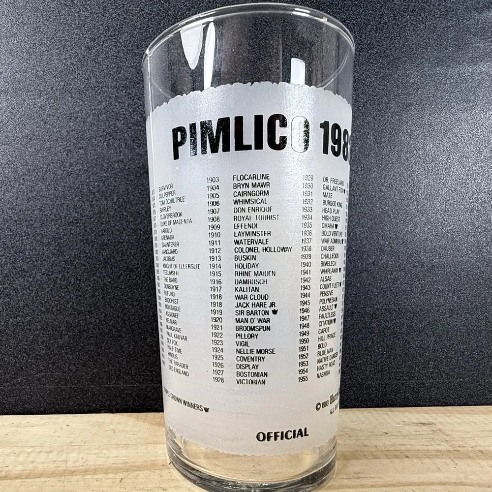 108th Preakness‎ Pimlico Baltimore MD 1983 Horse Race Souvenir Drinking Glass